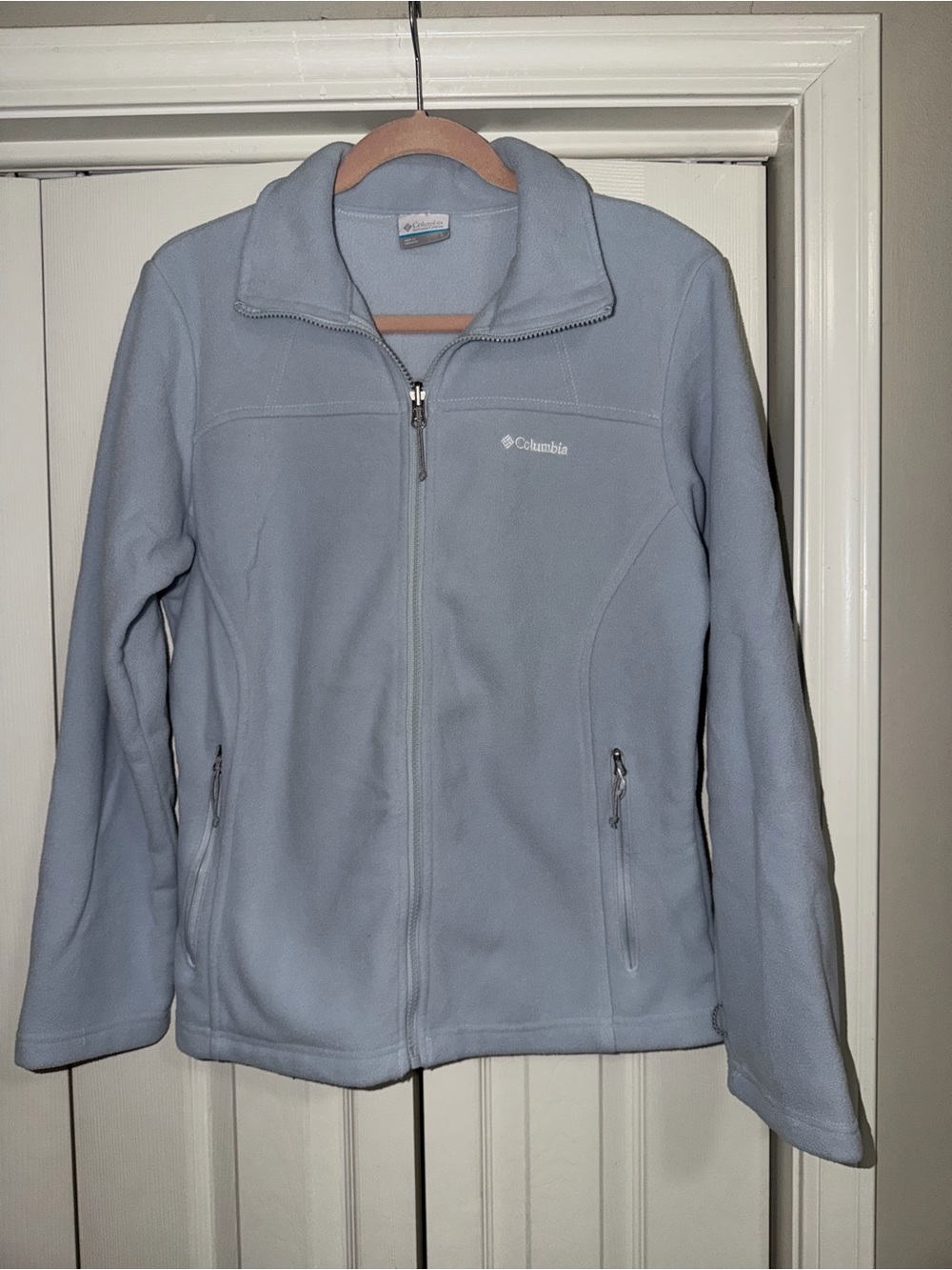 Columbia Light Blue Teddy Fleece Jacket - Women's Zip Front
